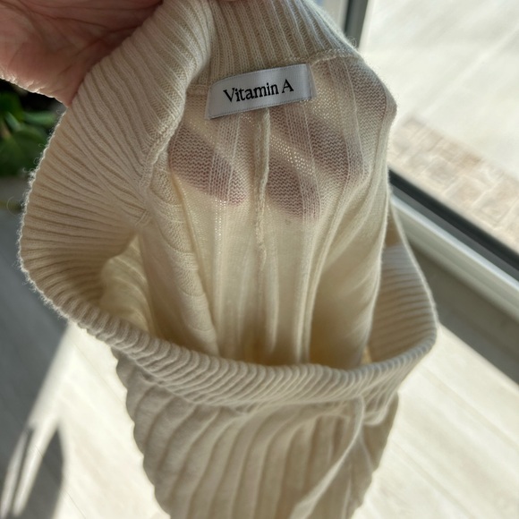 Vitamin A Ventana Recycled Cashmere Pant- Crème - Picture 2 of 4